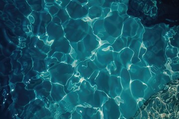 Clear close up view of water in a pool. Perfect for summer themes - obrazy, fototapety, plakaty