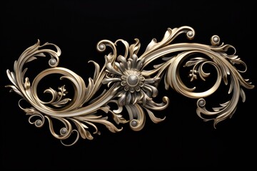 Elegant brooch in gold and silver tones. Perfect for fashion or jewelry designs - obrazy, fototapety, plakaty