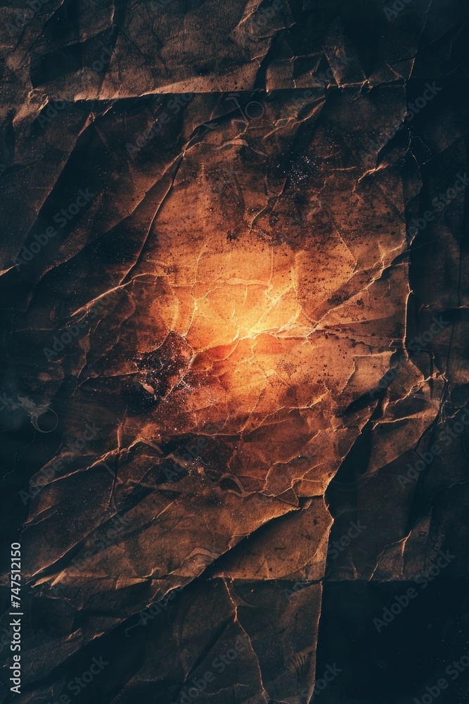 Poster a close up of a rock with a glowing light inside. perfect for abstract backgrounds