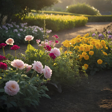Colorful Flower Garden Landscape