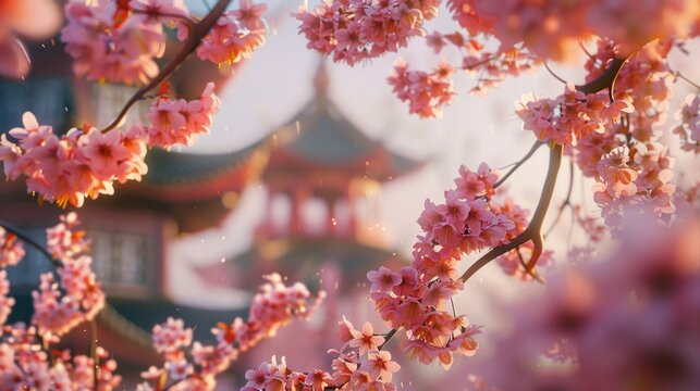 Close up shot of a tree with pink flowers, perfect for nature backgrounds