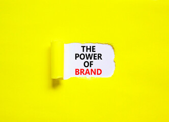 The power of brand symbol. Concept words The power of brand on beautiful white paper. Beautiful...
