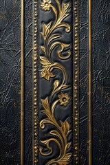 Detailed view of a black and gold door, suitable for architectural projects