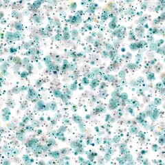 Random pastel multicolored circles, different sizes. Pale blue lily, denim blue, pastel grey and mimosa yellow colors on the white background. Hand drawn seamless pattern
