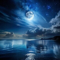 Come night, the argent moon glowing against an unbroken sphere of sable above placid waters paints serenity.