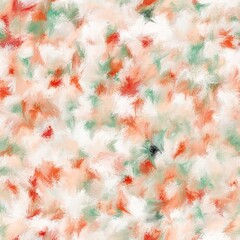 Abstract dusty green, reddish orange and peach orange brush strokes. Oil paintings texture. Seamless repeat pattern