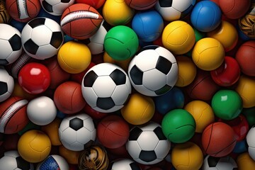 Colorful balls piled together, versatile image for various concepts