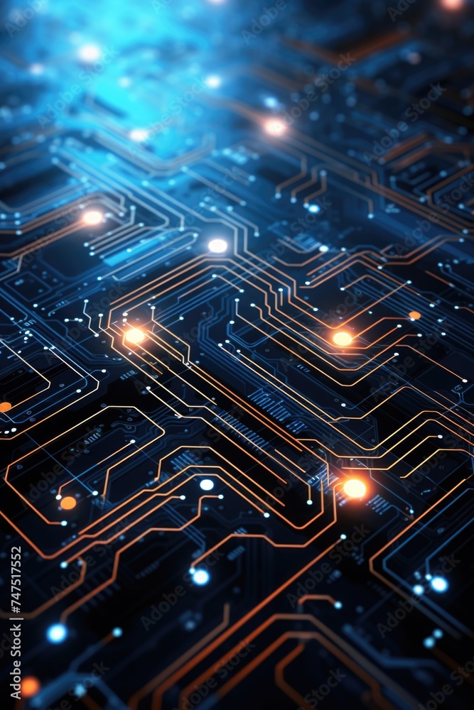 Poster Detailed view of a computer circuit board, suitable for technology concepts
