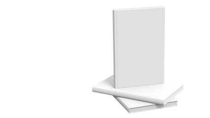 Book Mockup cover on clean backdrop. Blank hardcover isolated on empty background