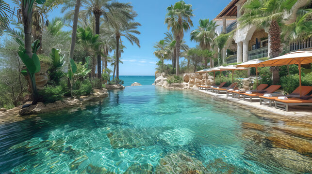 Naturalistic Pool Oasis with Ocean Vista