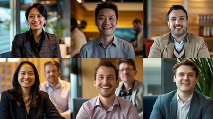 A series of candid shots capturing employees' interactions and teamwork dynamics in the workplace, reflecting the company's culture — Creation and development, goals and achievemen