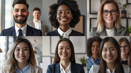A series of headshots featuring employees in their professional attire, accompanied by quotes on their career aspirations and goals — Creation and development, goals and achievemen