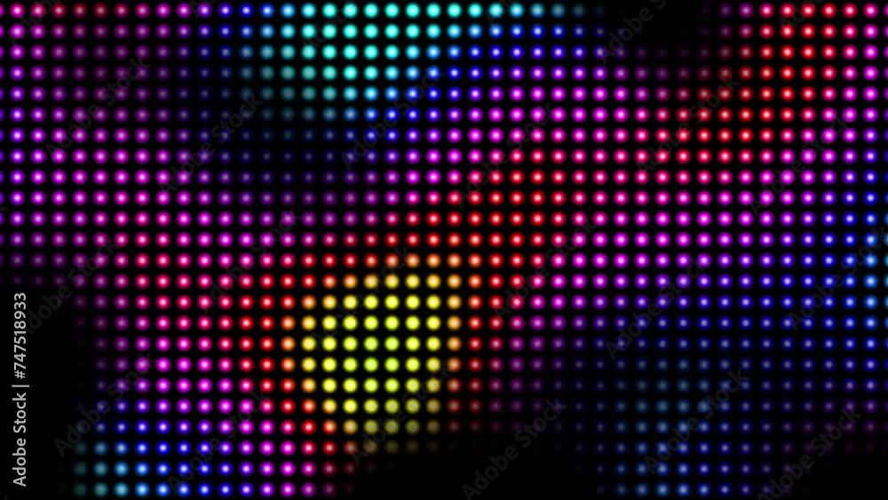 Aufkleber Animated abstract technology black background random dots and grid 4K. Random dots