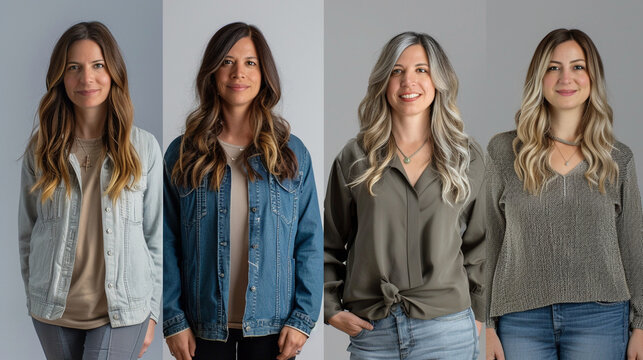 A series of before-and-after photos showcasing employees' transformations with professional styling tips and wardrobe makeovers — Creation and development, goals and achievements,