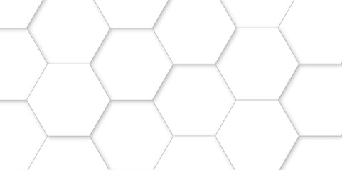 Abstract background with white hexagons and seamless pattern in vector design . luxury white pattern geometric mesh cell texture .hexagon 3d background texture design .