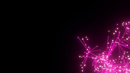 Naklejka premium energievoll pink leuchtende symmetrisch vernetzte Lichter, Energie, Strom, Stärke, Netzwerk, Sicherheit, kraftvoll, schnelles Internet, Licht, Technologie, Wissenschaft, magenta, schwarz