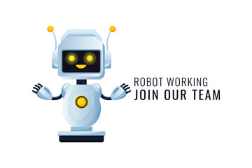 robot with computer, Robots and chatbots cartoon ai bots cyborgs