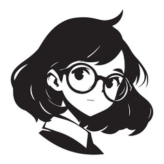 girl with glasses illustration