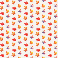 watercolor hand drawn colorful Autumn seamles leaves pattern for banners, posters, cover design templates, social media stories wallpapers and greeting cards. vector illust