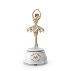 Ballerina Music Box White