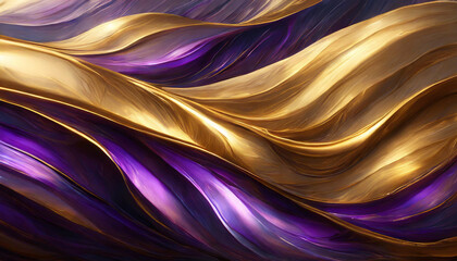 Abstract background with waves - Purple and Gold