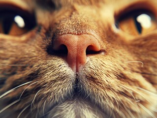macro photo of muzzle of cat