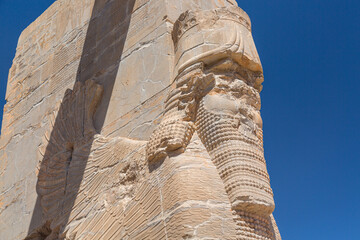 Old sculpture in the ancient city of Persepolis, Iran