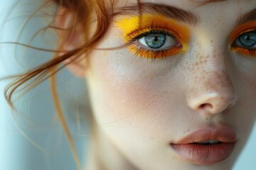 Beautiful portrait of a fashion model with bright makeup