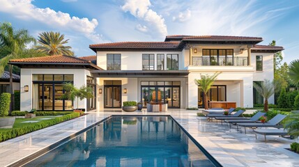 Fototapeta premium Beautiful modern villa in Mediterranean style