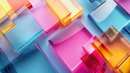 Abstract minimalistic geometric background made of colorful glass