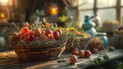 Egg hunt: children's laughter fills garden. Easter, hunt, children, fun, tradition