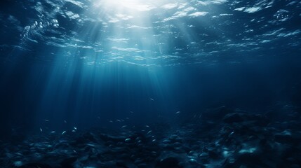 Underwater sea deep sea deep blue sea - obrazy, fototapety, plakaty