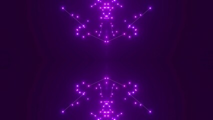 effektvolle futuristische violett leuchtende synchrone 3D-Linien mit Verbindungspunkten, techniches Design, Fraktal, Muster, Geraden, Verbindungen, Internet, System
 - obrazy, fototapety, plakaty