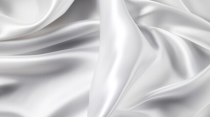 Naklejka premium White gray satin texture that is white silver fabric silk panorama background with beautiful soft blur pattern natural
