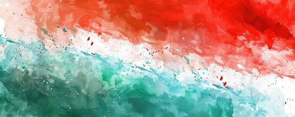 Abstract happy national day of Hungary with creative watercolor national brush flag background