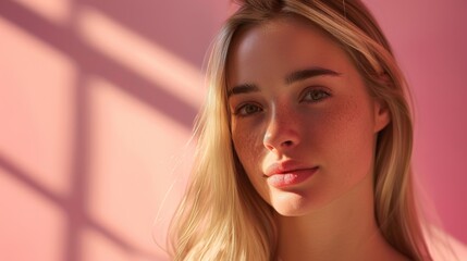 Portrait of a woman with colored Background
