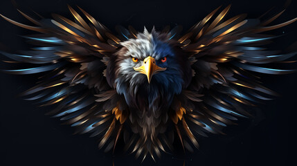 Obraz premium Geometric polygonal eagle, pattern design, illustration