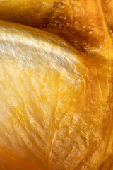 Closeup of pumpkin pulp structures inside of pumpkin vegetables fresh seed