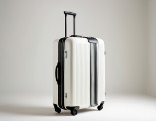 Large white modern travel suitcase