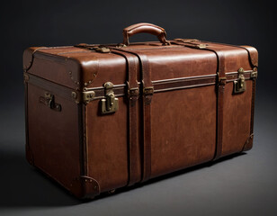 Vintage suitcase, retro luggage, old suitcase close-up