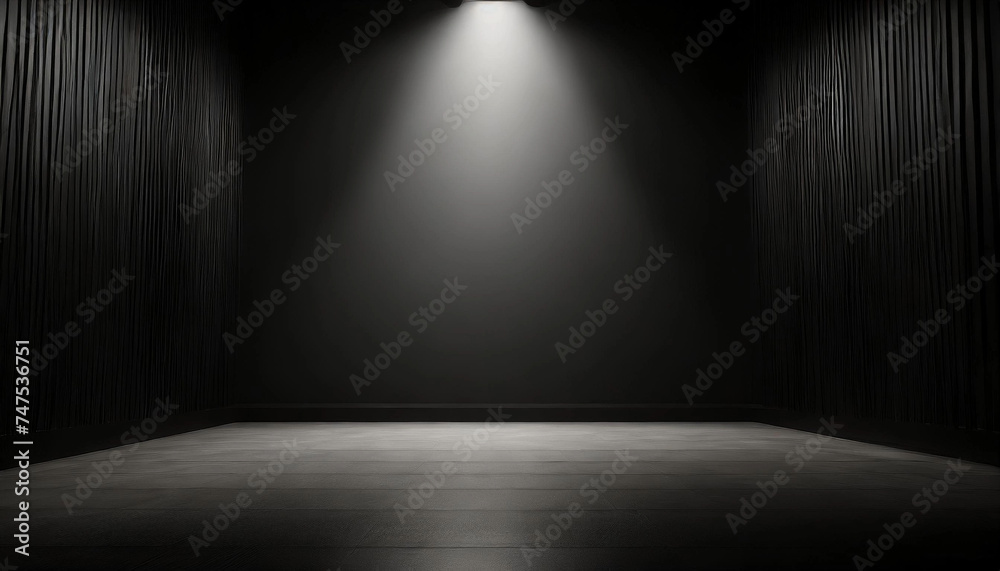 Wall mural empty room with spotlight