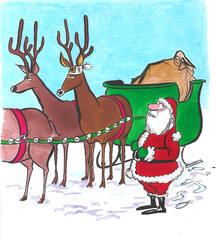 Santa Concerned About Kamikaze Reindeer
