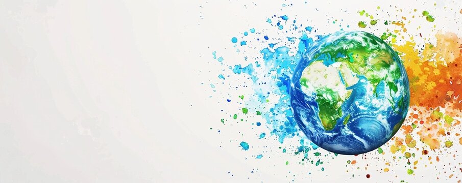 Earth day concept on white background, World environment