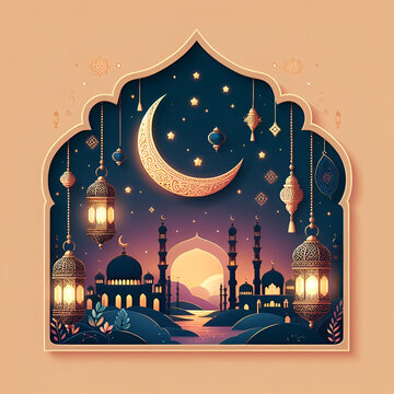 ramadan kareem islamic greeting card background 