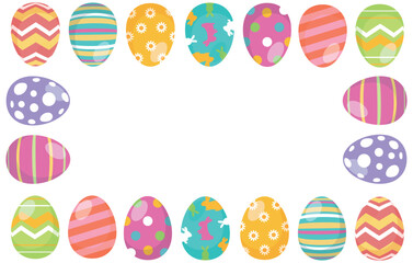 Easter frame with eggs. vector illustration on white background
