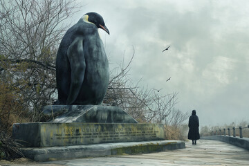 Pomnik Pingwina - obrazy, fototapety, plakaty