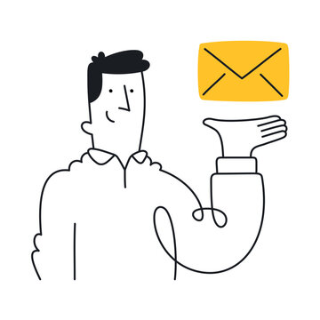 Happy Man presents an email notification - Doodle style with a customizable move.