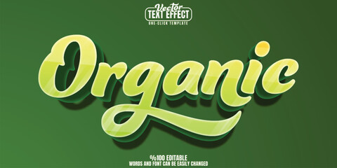 Organic editable text effect, customizable nature and green 3D font style