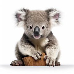 photo of a koala on a white background сreated with Generative Ai