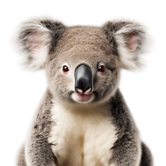 photo of a koala on a white background сreated with Generative Ai